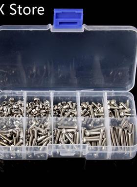 340Pcs M3 3mm Stainless Steel Button Head Allen Bolts Screws