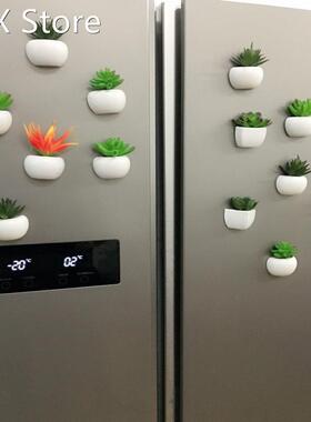1pc Fridge Blackboard Magnet Sticker Artificial Potted Succu