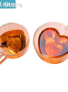 Romantic Transparent Double Glass Coffee Cups 180ml/240ml He
