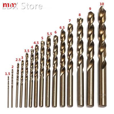 15Pcs 1.5-10mm M35 HSS-Co Cobalt Twist Drill Bit The Whole G
