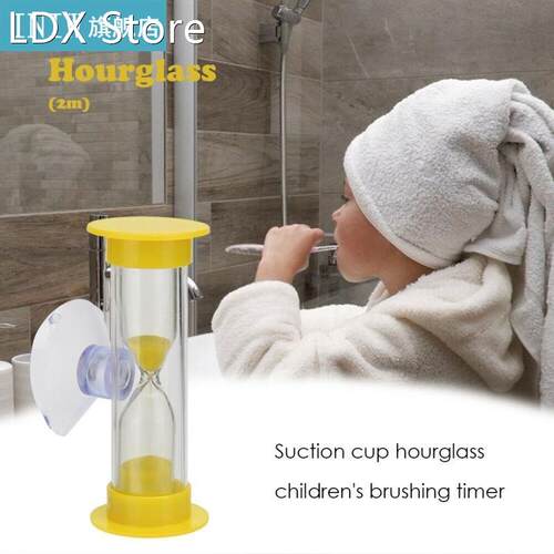 1PC Creative Plastic Hourglasses Suction Cup Sandglass Timer