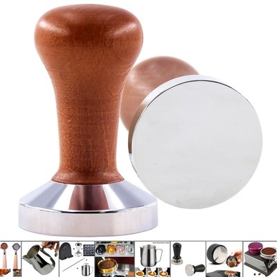 Food Grade 51/53/58mm Coffee Tamper Wooden Handle Barista Es