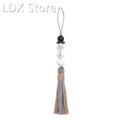 2022 New Snowman Bead Garland Christmas Tree Ornaments Woode