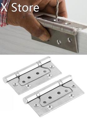 2Pcs Household Flat Open Door Hinge Stainless Steel Furnitur