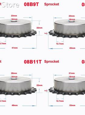 1Pcs 08B 9 Teeth To 24 Teeth Sprocket Wheel Chain Gear Indus
