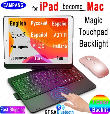 Magic Touchpad Mouse Keyboard Case For iPad 10.2 2019 2020