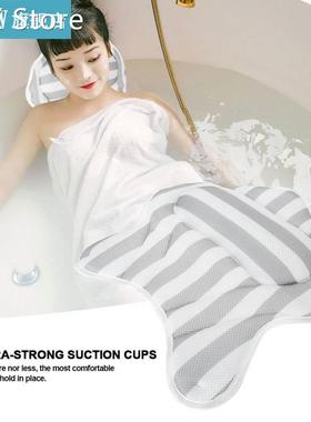 Fiber Breathable Mesh Home Spa Bath Pillow With 6 Suction Cu