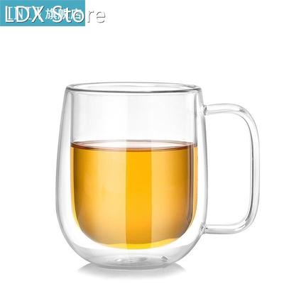 350ml Coffee Cup Milk Mug High Quality Double Wall Transpare