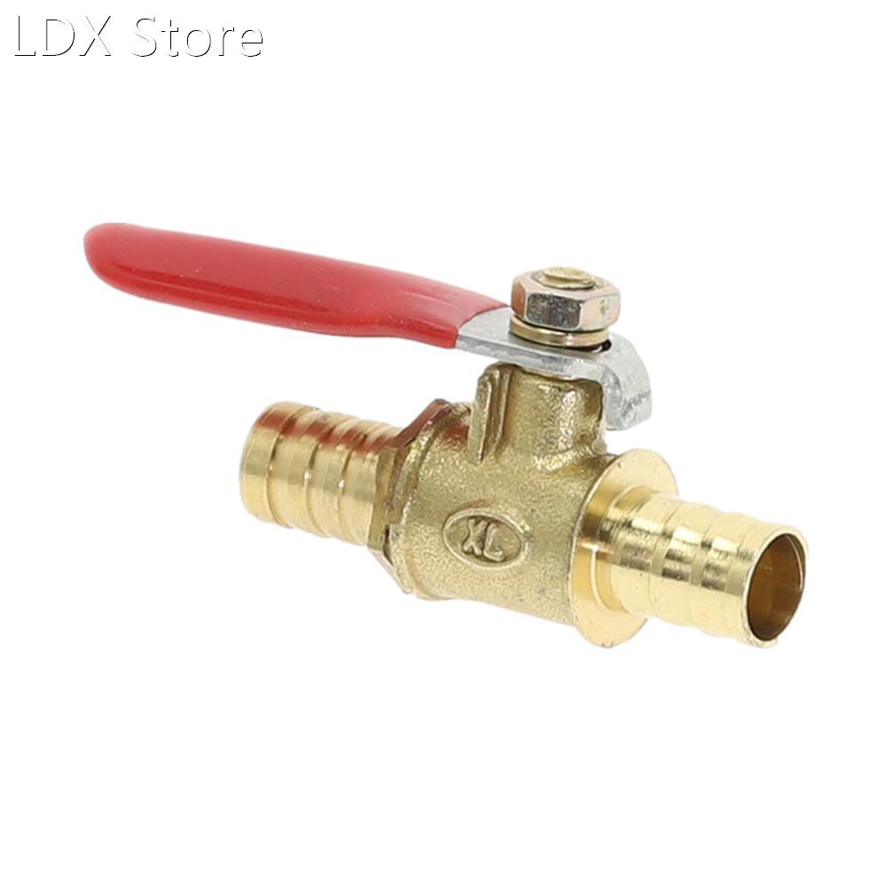 5PCS red handle Valve 6mm-12mm Hose Barb Inline Brass Water
