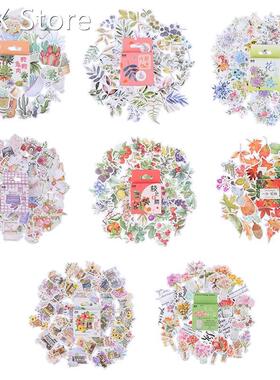 50pcs/Box Succulent Plants Diary Paper Lable Sealing Sticker