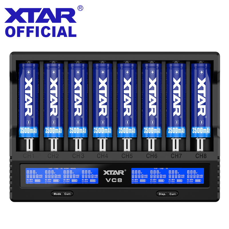 XTAR 18650 Battery Charger VC8=VC4+VC4S QC3.0 Type C Fast Ch