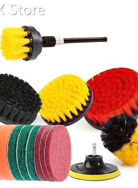 15Pcs Drill Brush Attachments Set Scrub Pads Sponge Buffin