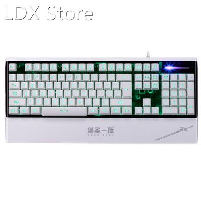 104 Keys Mechanical 3 LED Backlit USB Wired Game keyborad Sw