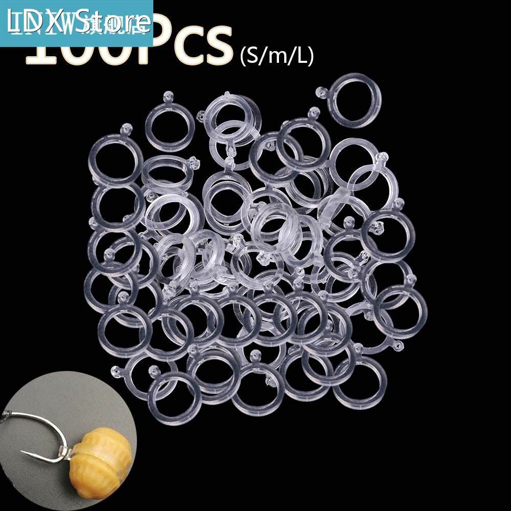 100pcs/lot white pe pellet bait bands elastic transparent st