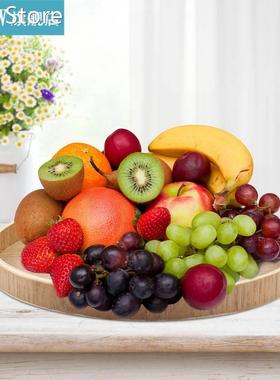 New 24/27/30/33Cm Wooden Serving Tray Plate Log Tray For Tea