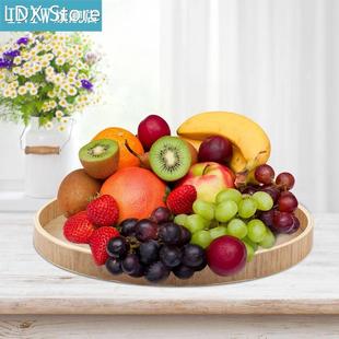 New 24/27/30/33Cm Wooden Serving Tray Plate Log Tray For Tea