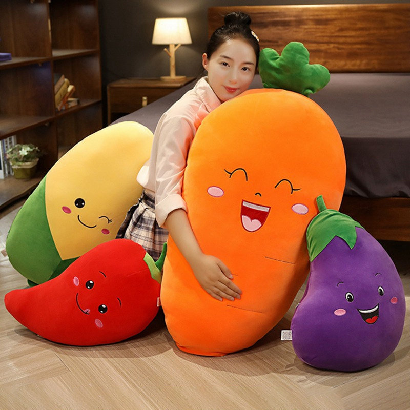 2021 new 30/50cm cartoon smile carrot chili corn plush toy c