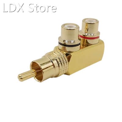 1Pcs 1 RCA Male to 2 RCA Female AV Audio Video 3 Way Splitte