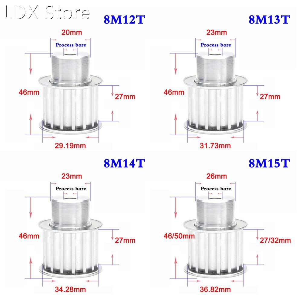 1PCS 8M 12T-18T Synchronous Wheel Aluminum Alloy Timing Belt