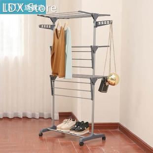 Wing Drying Rack Movable Clothes Drying Rack Foldable Three-