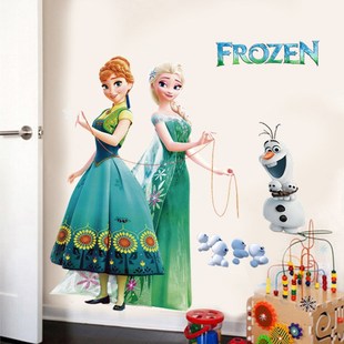 Cartoon frozen princess DIY Elsa Anna wall stickers girl Chi
