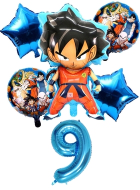 New 6pcs/set Son Goku Cartoon Saiyan Goku Foil Balloons