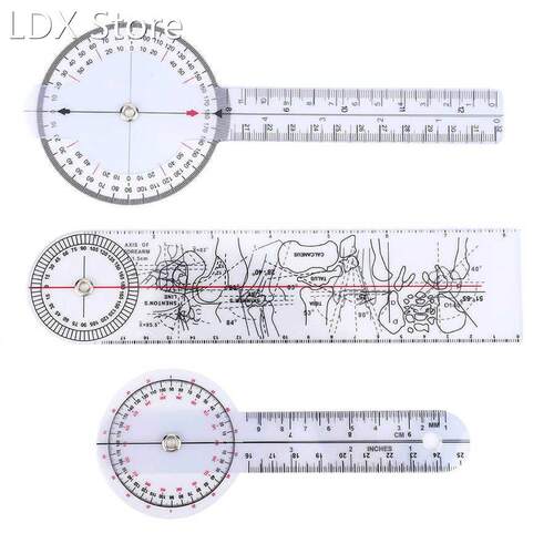 3x Protractor Angle MedicalRuler Spinal Goniometer 6/8/10 In