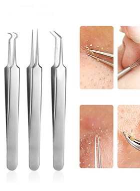 3 Pcs/lot Acne Needle Tweezers Blackhead Blemish Pimples Rem