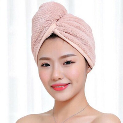 Hair Drying Towel Hat Microfibre Quick Dry Turban  Bath Show