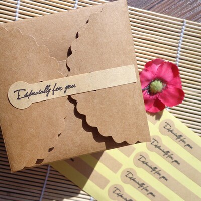 100pcs Especially for You Long Kraft Paper Sticker Scrapboo