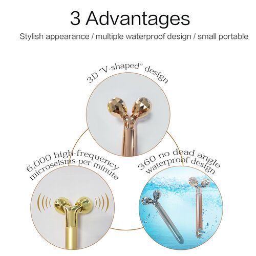 3D Roller Facial Lifting Massager 360 Rotate Thin Face Full