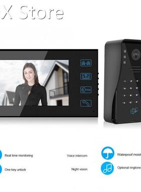 7in Wired Video Doorphone Password Card Remote Control Acces