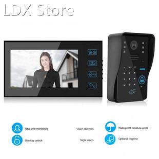 7in Wired Video Doorphone Password Card Remote Control Acces