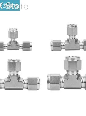 SS-600-3 1Pcs 1/8 1/4 3/8 1/2 Compression Ferrule Tee Connec