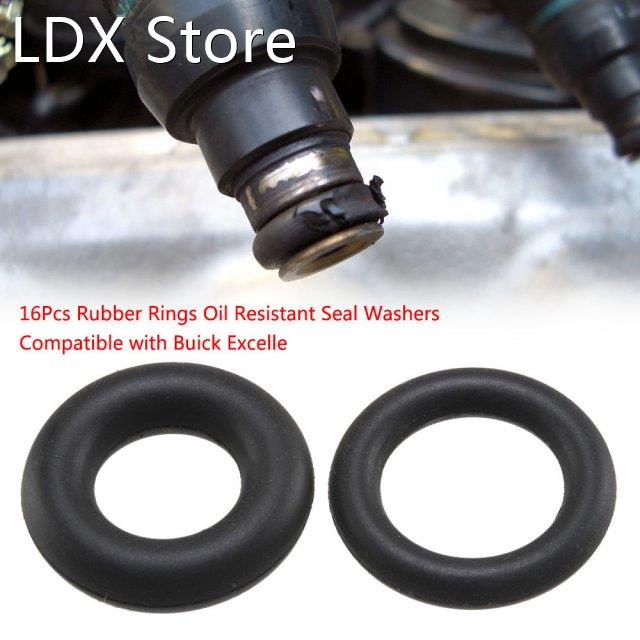 16Pcs Rubber Rings Oil Resistant Seal Washers Black O-Ring C