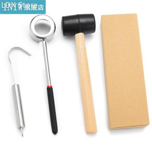 Coconut Opener Set Coconut Opening Tool + Rubber Hammer + Co