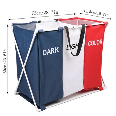 Collapsible Laundry Cloth Hamper Sorter Basket Bin Foldable