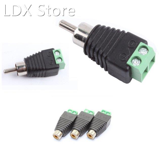 10Pcs Phono Speaker Wire Cable To Audio Male Or Female RCA C