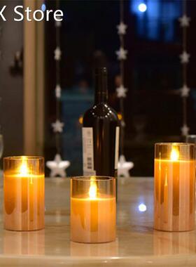 3pack Flameless Led Candles Flickering Timer Remote Fake Wic