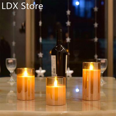 3pack Flameless Led Candles Flickering Timer Remote Fake Wic
