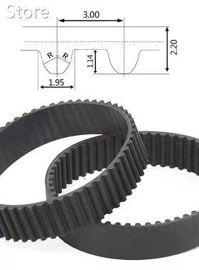 1Pcs S3M-123 To S3M-180 Black Rubber Close Loop Timing Belt
