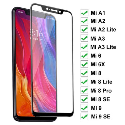 9H Protective Glass On The  Xiaomi Mi A1 A2 A3 Lite 5X 6X Te