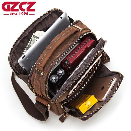 GZCZ  Quality Male's Messenger Bag Small Fashion Genuin