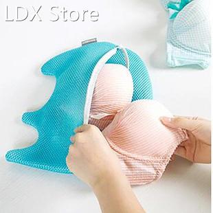 Cartoon Mesh Bra Wash Laundry Bags with Zip for Protecting D