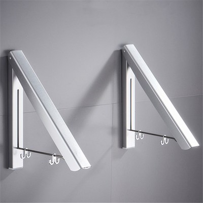 Aluminum Wall Mounted Solid Double Clothes Drying Hanger Fol