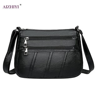 Women PU Leather Messenger Bag Mother Solid Handbag Crossbo
