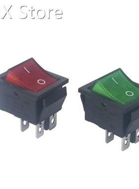 LED 31*25mm DPST 4PIN 16A/250V Red/Green Snap-in ON/OFF Posi