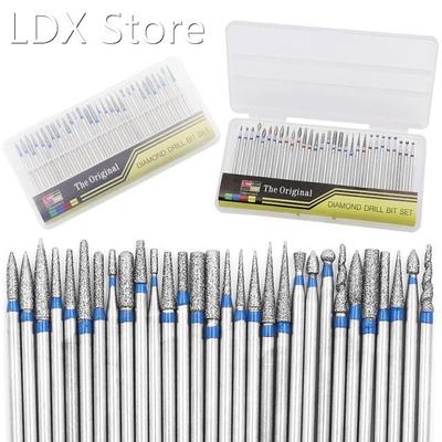 30Pcs/set Tungsten Blue Rainbow Carbide Nail Drill Bit Elect