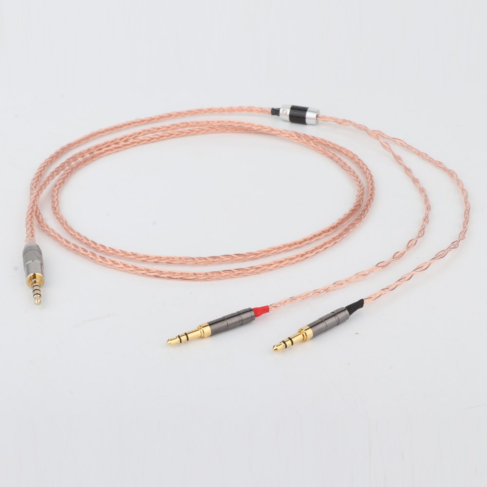3.5mm to 2*3.5mmTRRS Balanced 8 Core Litz Braid Headphone U