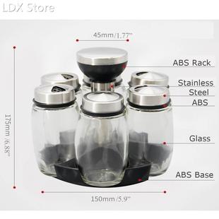 Kitchen Jars 适用于 Spices Rotating Glass Cruet Seasoning Ja
